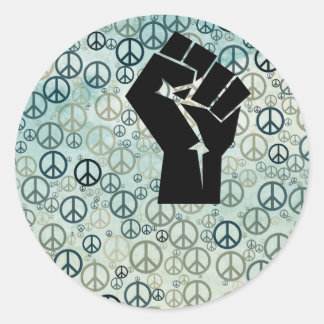 Protest und Solidarität - Friedlicher Protest Runder Aufkleber