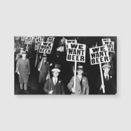 Protestaktion für Bier in den Vintagen 1950er Jahr Magnetkarte