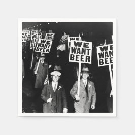 Protestaktion für Bier in den Vintagen 1950er Jahr Serviette