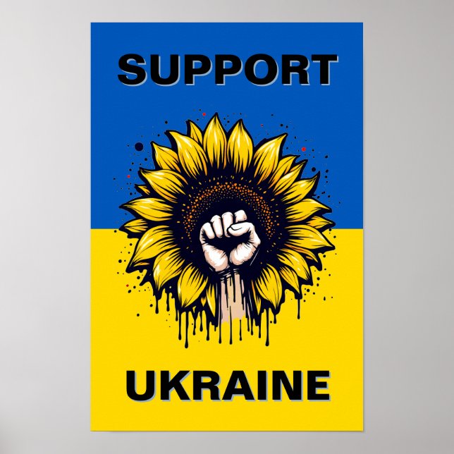 Protestposter-Unterstützung Ukraine Download Poster (Vorne)