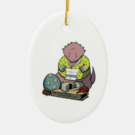 Protoceratops Elternteil auf Weihnachtsverzierung Keramikornament