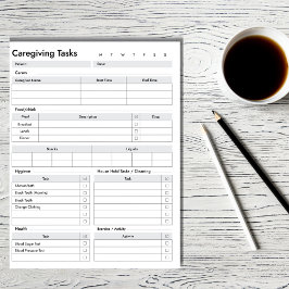 Protokoll der Aufgaben im Bereich Pflege, Editor f Notizblock