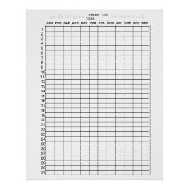 Protokollbögen für die einzelnen Monate des Jahres Poster