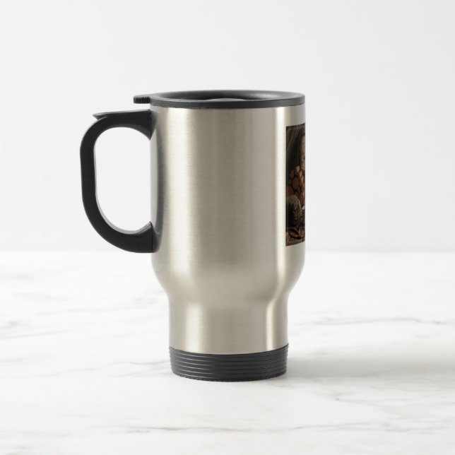 Protokolle & Faulenzer-Morgen-Camp-Tasse – Rustika Reisebecher (Links)