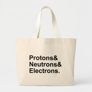 Protons Neutronen Elektronen 3 Teile eines Atom Jumbo Stoffbeutel