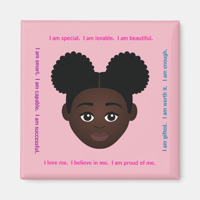 #Proud2BNaturalMe #Affirmations Locker Magnet (Vorne)