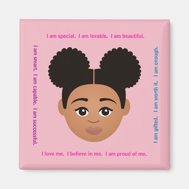 #Proud2BNaturalMe #Affirmations Locker Magnet (Vorne)