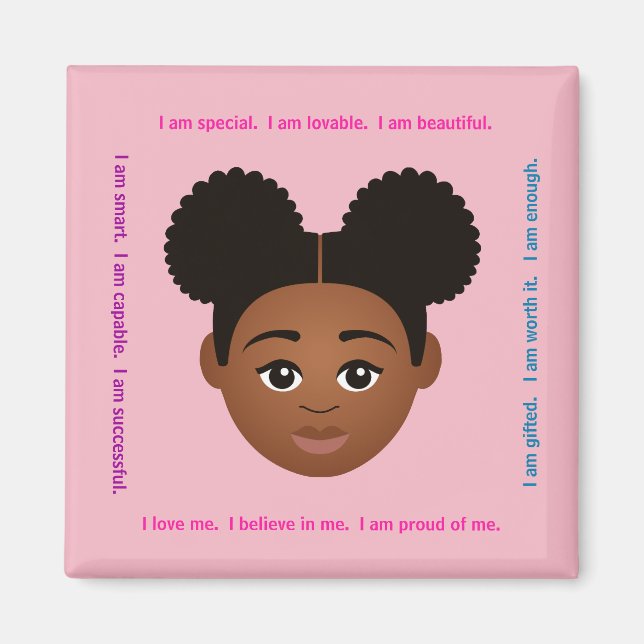 #Proud2BNaturalMe #Affirmations Locker Magnet (Vorne)
