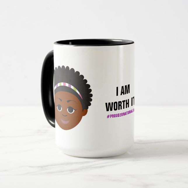 #Proud2BNaturalMe Bestätigung Tasse (Vorderseite Links)