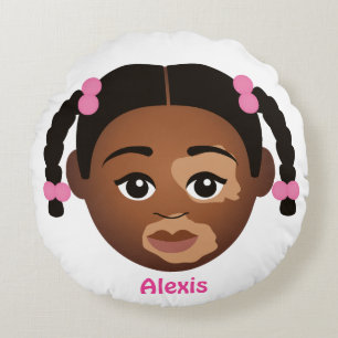 #Proud2BNaturalMe Child's Personalisiert (Vitiligo Rundes Kissen