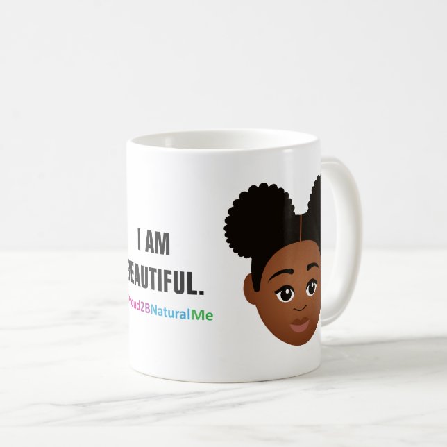 #Proud2BNaturalMe "I AM SCHÖN"-Complexion Kaffeetasse (VorderseiteRechts)