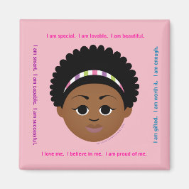 #Proud2BNaturalMe #IAm Positive Affirmation Afro Magnet