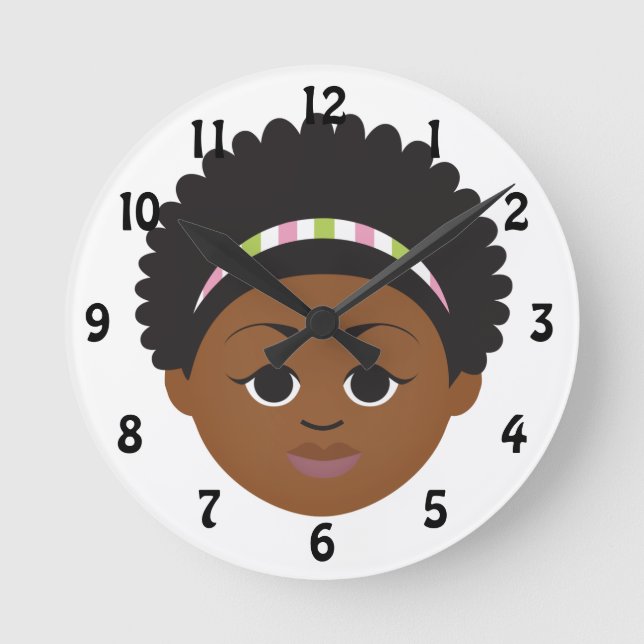 #Proud2BNaturalMe #NaturalHair #AKA Children Runde Wanduhr (Vorderseite)