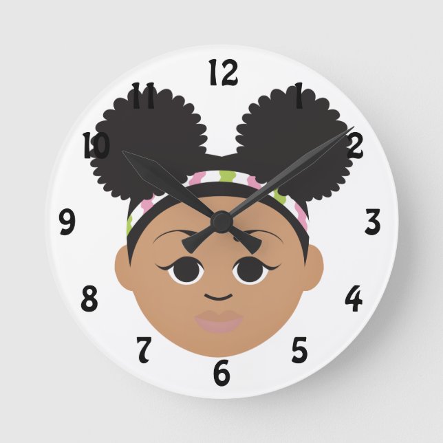 #Proud2BNaturalMe #NaturalHair #AKA Children Runde Wanduhr (Vorderseite)