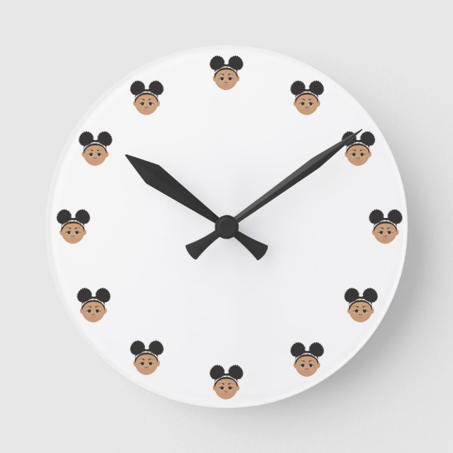 #Proud2BNaturalMe #NaturalHair Children's Round Runde Wanduhr (Vorderseite)