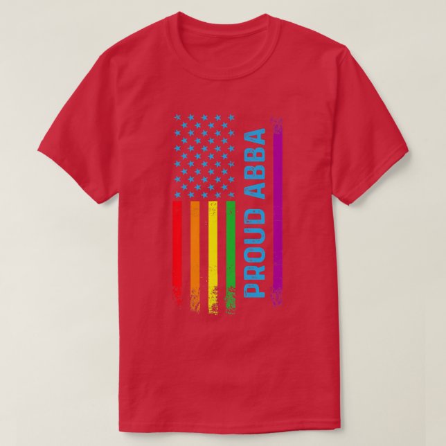 Proud Abba LGBT LGBTQ Rainbow Flag Proud Grandma T-Shirt (Design vorne)