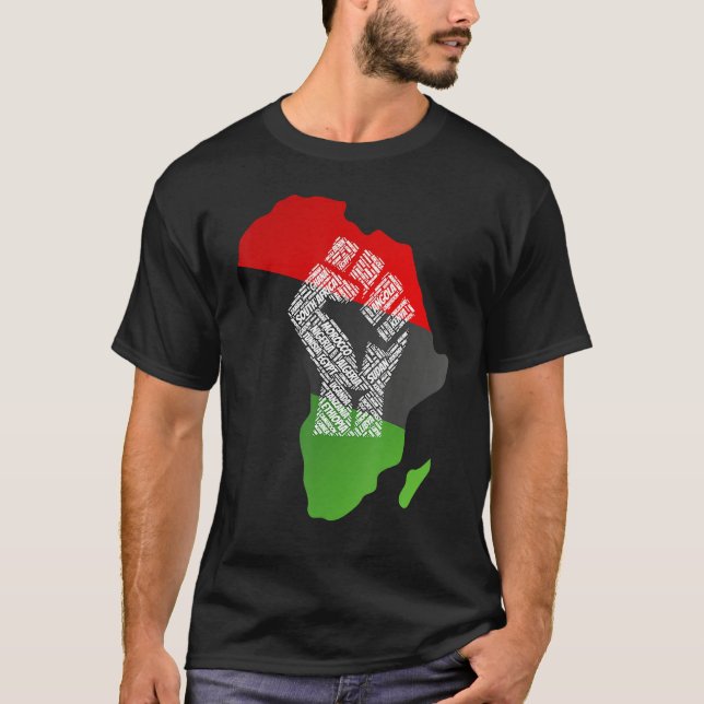 Proud Africa Flag African Continent Young ed Ances T-Shirt (Vorderseite)