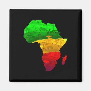 Proud Africa Map Green Yellow African Pride Ju Magnet
