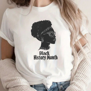 Proud Afro Girl Sketch Schwarze Geschichte Monat T-Shirt