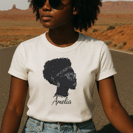 Proud Afro Girl Sketch Schwarze Geschichte Persona T-Shirt