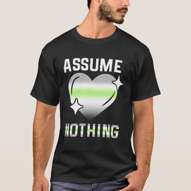 Proud AGENDER Assume Nothing Nonbinary Agender Fla T-Shirt (Vorderseite)