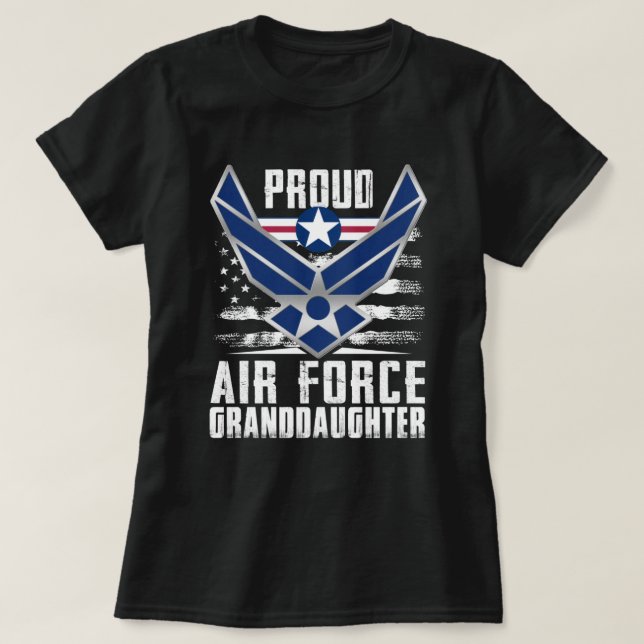 Proud Air Force Grandtochter US Air Force Militar T-Shirt (Design vorne)