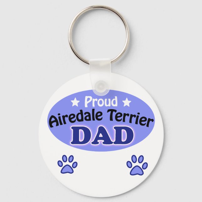 Proud Airedale Terrier Vater Schlüsselanhänger (Vorderseite)
