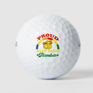 Proud Ally Club Mitglied Rubber Duck Rainbow Gay Golfball