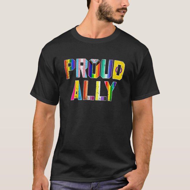 Proud Ally Lgbt Lgbtq Black History Gay Lesbian 1 T-Shirt (Vorderseite)