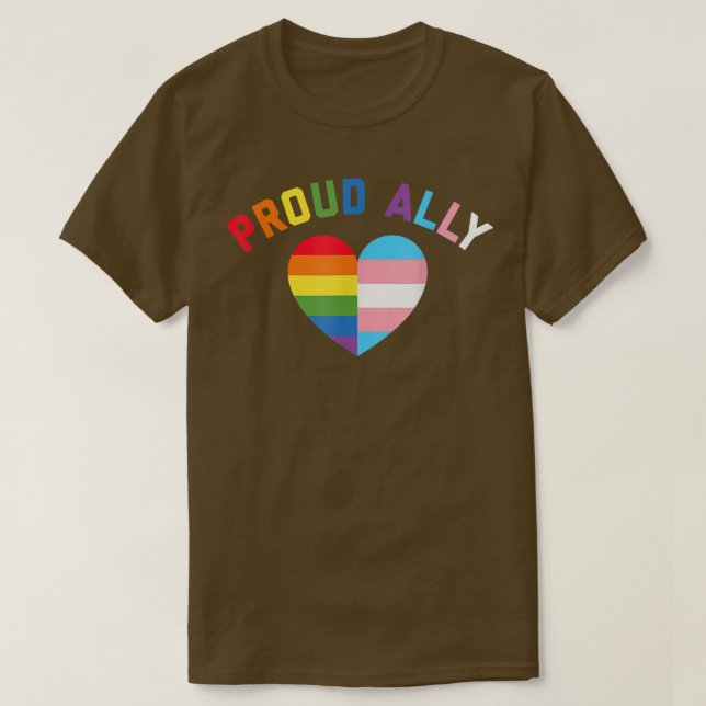 Proud Ally LGBT Rainbow Heart Gay Pride Monat  T-Shirt (Design vorne)