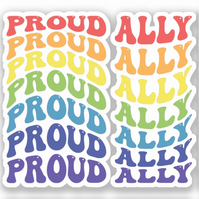 Proud Ally | LGBTQ | GAY PRIDE | Regenbogen Aufkleber (Vorderseite)