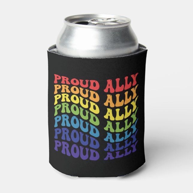 Proud Ally | LGBTQ | GAY PRIDE | Regenbogen Dosenkühler (Kanne Vorderseite)