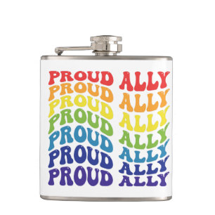 Proud Ally LGBTQ GAY PRIDE Regenbogen Flachmann