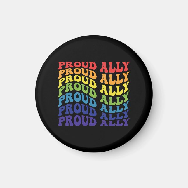 Proud Ally | LGBTQ | GAY PRIDE | Regenbogen Magnet (Vorne)
