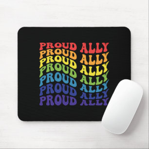 Proud Ally LGBTQ GAY PRIDE Regenbogen Mousepad