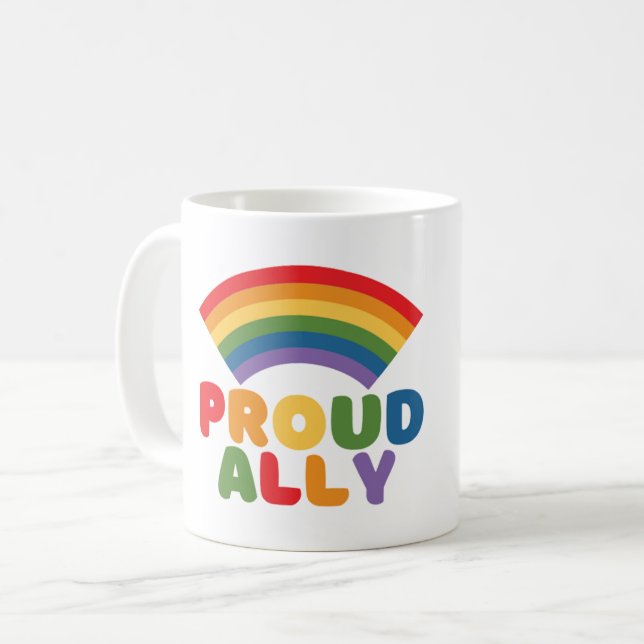 PROUD ALLY - LGBTQ PRID KAFFEETASSE (Vorderseite Links)