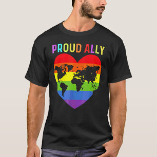 Proud Ally Pride Gay Lgbt Day Montag Parade Rainbo T-Shirt