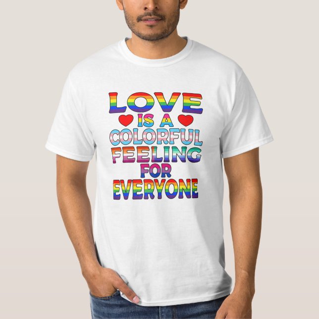 Proud Ally Rainbow Flag Gay T-Shirt (Vorderseite)