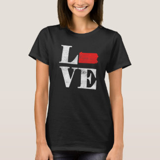 Proud America Citizen State Flag Land Map Liebe Pe T-Shirt
