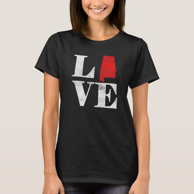 Proud America Citizen State Flag Land Map Love Ala T-Shirt (Vorderseite)