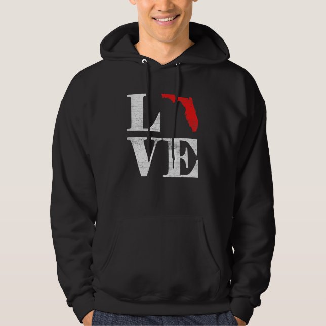 Proud America Citizen State Flag Land Map Love Flo Hoodie (Vorderseite)