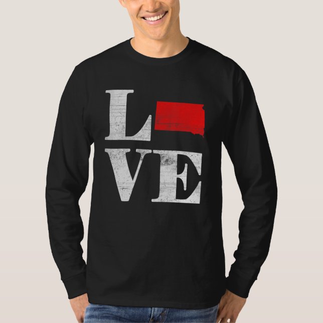 Proud America Citizen State Flag Land Map Love Sou T-Shirt (Vorderseite)