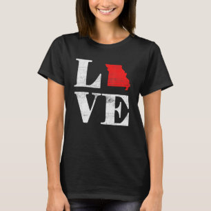 Proud America Citizen State Flag Landkarte Liebe M T-Shirt