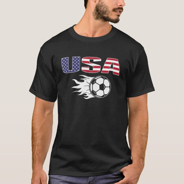 Proud America Soccer Fans Jersey - USA Flag Footba T-Shirt (Vorderseite)