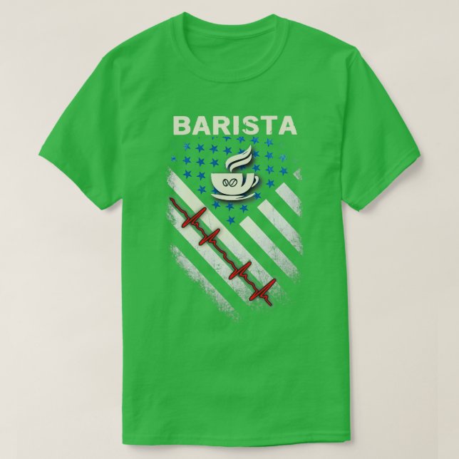Proud American Barista T-Shirt (Design vorne)