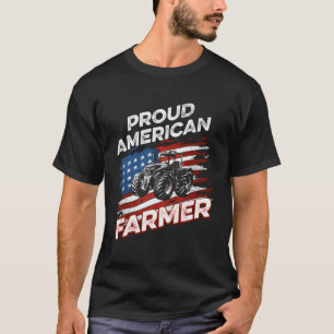 Proud American Bauer Farm Tractors US Flag Patri T-Shirt