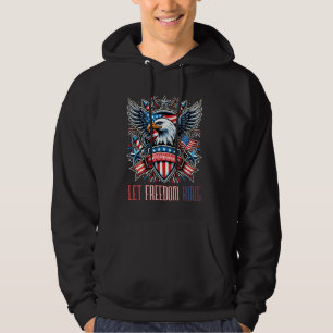 Proud American Eagle Ließ Freedom Ring Patriotic D Hoodie