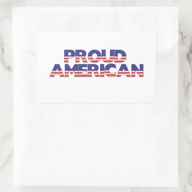Proud American Rechteckiger Aufkleber (Tasche)