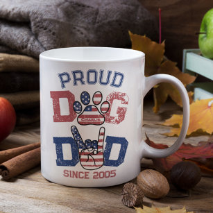 Proud American USA Pet Dog Vater Lover US Flag Kaffeetasse
