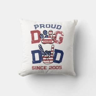 Proud American USA Pet Dog Vater Lover US Flag Kissen